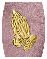 DAREC-516-GD-SH-OR Gold Praying Hands Shimmer Orchid